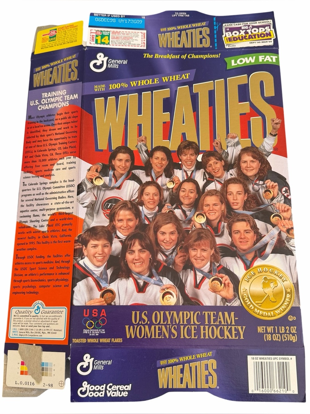 General Mills Wheaties Cammi Granato Team USA Womens Ice Hockey Flat Box 1998